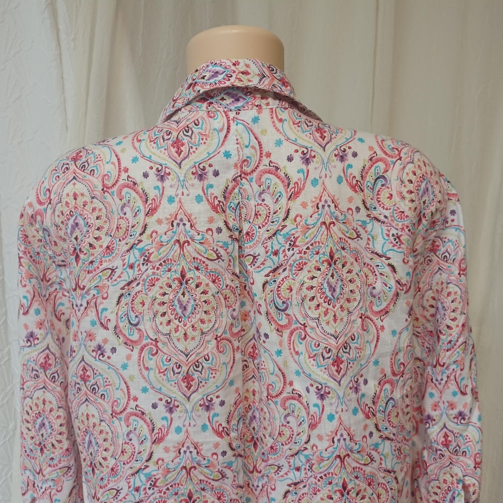 Chico's Women Size 16/18   Multicolor Paisley Blouse - Picture 7 of 11